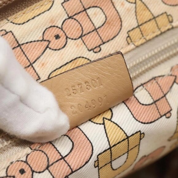 GUCCI Guccissima Shoulder Bag Canvas Beige Silver 257301 Auth ep10403 - Picture 11 of 16